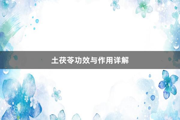 土茯苓功效与作用详解