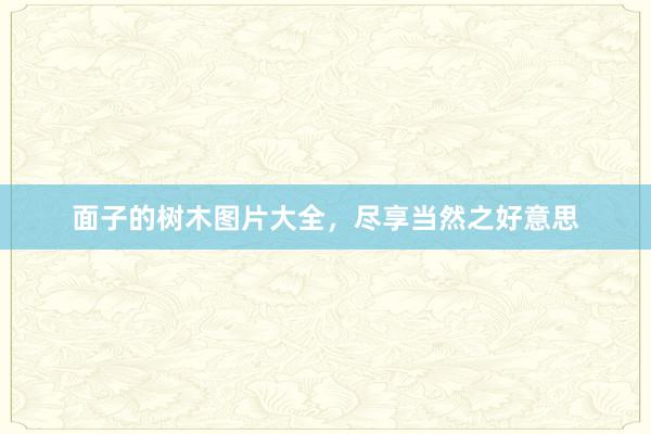 面子的树木图片大全，尽享当然之好意思